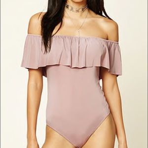OTS Mauve Ruffle Body Suit